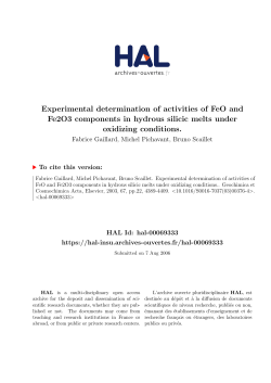 Experimental determination of activities of FeO and Fe2O3