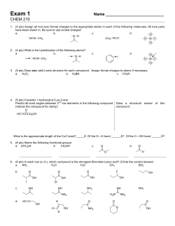 Exam 1 - Chemistry