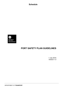 Port safety plan guidelines - Northern Territory Government