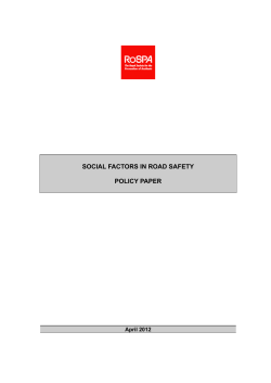 social factors in road safety policy paper