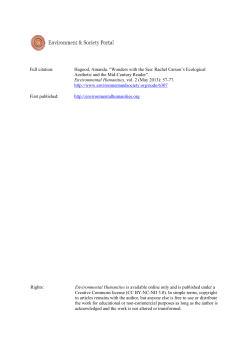 Full citation: Hagood, Amanda. &ldquo;Wonders with the Sea: Rachel