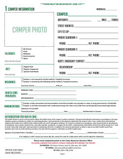helpful hints - Cornell Cooperative Extension Camp Wyomoco