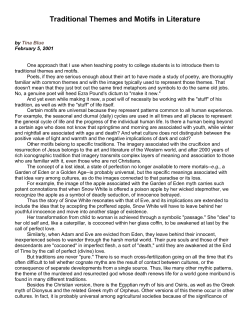 Traditional Themes and Motifs in Literature - robersonenglish4