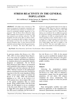 stress reactivity in the general population