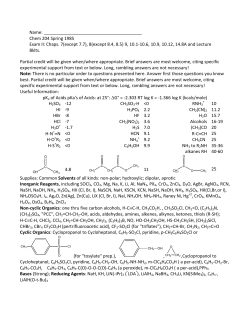 Chem 204 Spring 1985 Exam II: Chaps. 7(except 7.7), 8(except 8.4