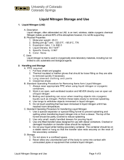 Liquid Nitrogen Storage and Use