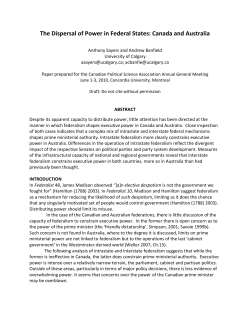 The Dispersal of Power in Federal States: Canada and Australia
