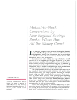 Mutual- to- Stock Conversions by New England Savings Banks