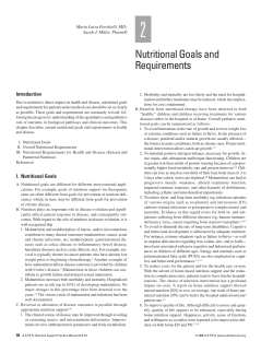 Nutritional Goals and Requirements