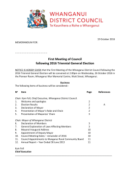 First Meeting of Council following 2016 Triennial General Election