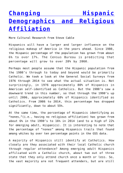 Changing Hispanic Demographics and Religious Affiliation