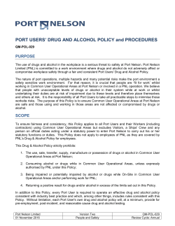 Drug and Alcohol Policy for Port Users and
