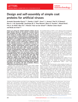 Design and self-assembly of simple coat proteins for artificial viruses