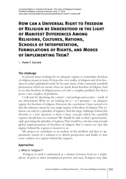 How can a Universal Right to Freedom of Religion be Understood in