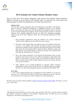 IPv6 Statistics for United Nations Member States