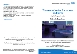 The use of water for labour and birth