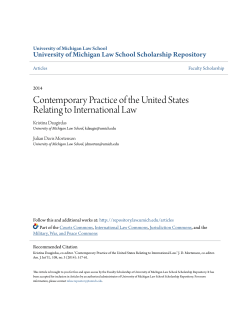 Contemporary Practice of the United States Relating to International