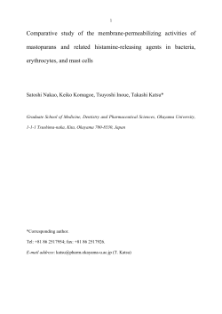 Comparative study of the membrane-permeabilizing activities of