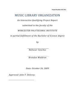 MUSIC LIBRARY ORGANIZATION - Worcester Polytechnic Institute
