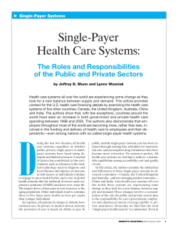Single-Payer Health Care Systems