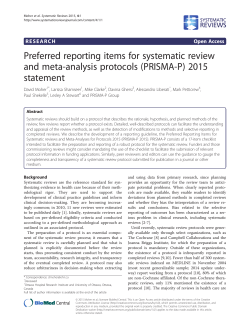 Preferred reporting items for systematic review and meta