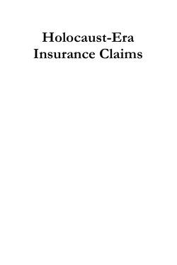 Chapter 5: Holocaust-Era Insurance Claims