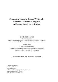 Connector Usage in Essays Written by