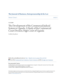 The Development of the Commercial Judicial System in Uganda: A