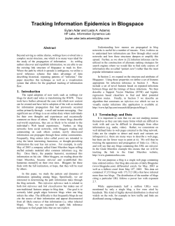 Tracking Information Epidemics in Blogspace