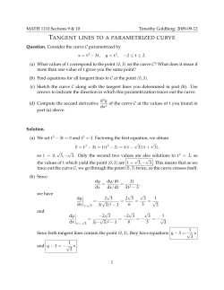 tangent lines to a parametrized curve