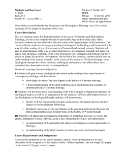 Introductory Seminar in Constructive Theology