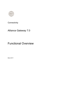 Alliance Gateway 7.0 - Functional Overview