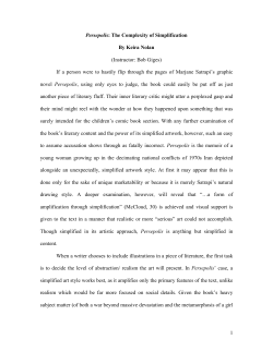 1 Persepolis: The Complexity of Simplification By Keira Nolan