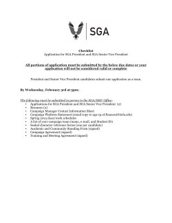 Checklist Application for SGA President and SGA Senior Vice