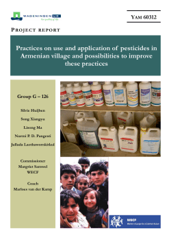 the Project Report on Pesticide Use in Armenia