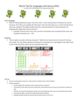 March Language and Literacy Tips