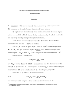 On some formulas for the characteristic classes of group