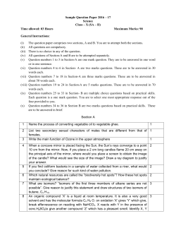 Sample Question Paper 2016 &ndash; 17 Science Class &ndash; X (SA &ndash; II) Time