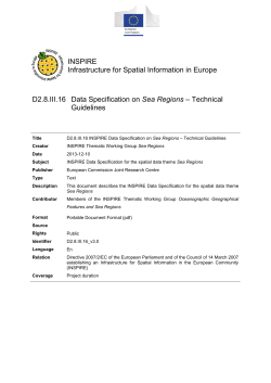INSPIRE data specification on - INSPIRE Directive