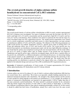 The crystal growth kinetics of alpha calcium