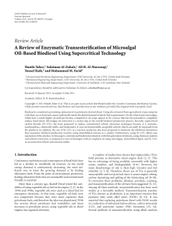 A Review of Enzymatic Transesterification of Microalgal Oil