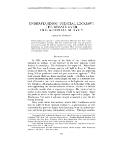understanding &ldquo;judicial lockjaw&rdquo;: the debate over extrajudicial activity