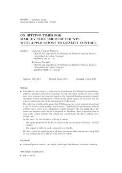 On hitting times for Markov time series of counts