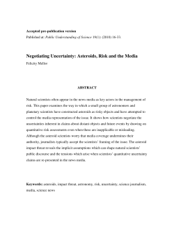 Negotiating Uncertainty: Asteroids, Risk and the Media