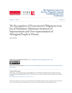 The Recognition of Prosecutorial Obligations in an Era of Mandatory