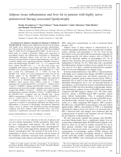 Adipose tissue inflammation and liver fat in patients with highly