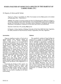 FOOD ANALYSIS OF SOME R,4N,4 SPECIES IN THE HABITAT OF