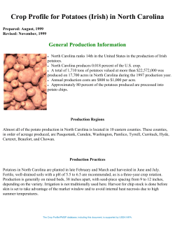 Crop Profile for Potatoes (Irish)