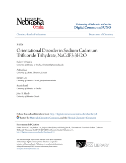 Orientational Disorder in Sodium Cadmium Trifluoride Trihydrate