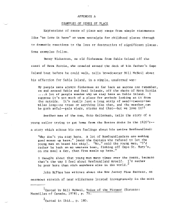 Appendix A, Examples of Sense of Place